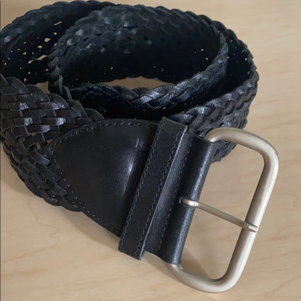 Black Turkish woven leather belt